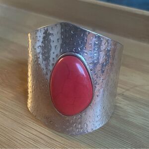 Paparazzi Red and Silver Cuff bracelet